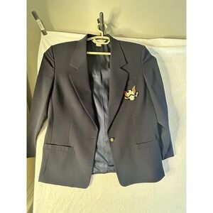 Vintage Austin Reed Womens Blue Size 14 Wool Blazer Jacket W Army Specialist